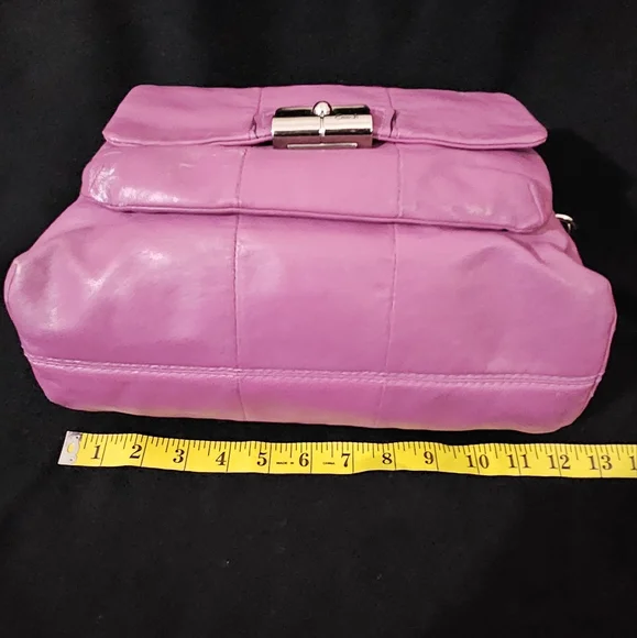 Coach Kristen Orchid Purple Leather Satchel/Shoulder Bag - Picture 6 of 16